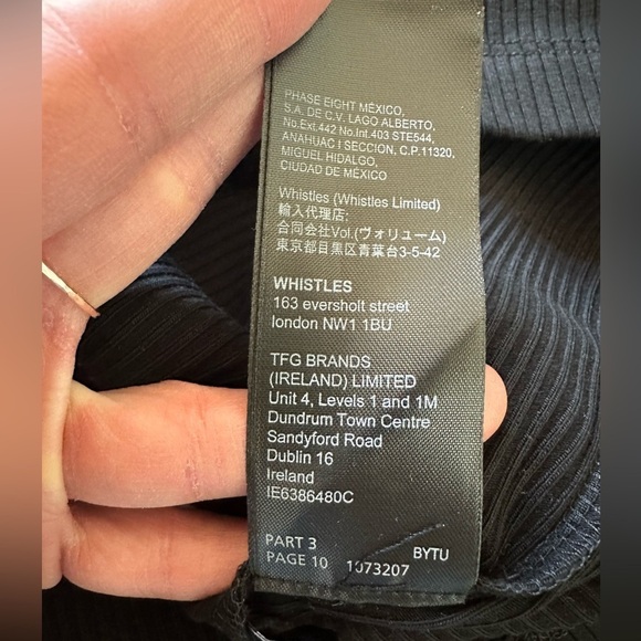 Whistles | Black Rib Polo Jersey Dress - Picture 8 of 8